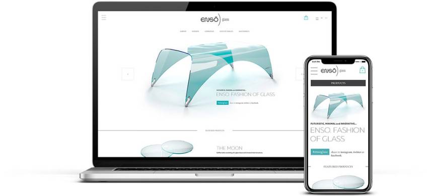 Enso Glass Identity <br> Social Media and Web Design